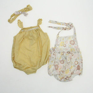 Piper & Posie Girls Yellow | White Romper size: 3-6 Months